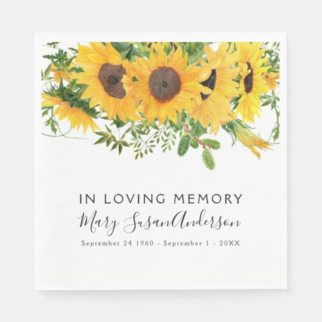 I Loving Memory Blommigt Funeral Memorial Wake Pappersservett (Framsidan)