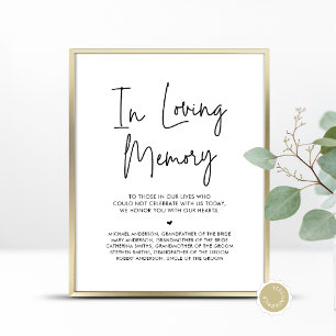 I Loving Memory, Bröllop Memorial Bord Poster