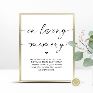 I Loving Memory, Bröllop Memorial Bord Poster
