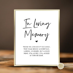 I Loving Memory, Bröllop Memorial Bord Poster