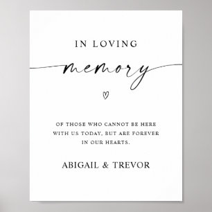 I Loving Memory Bröllop Memorial Bord Poster