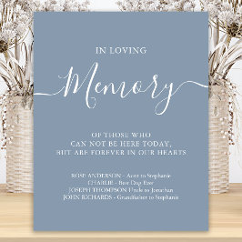 I Loving Memory Bröllop Memorial Dusty Blue Poster