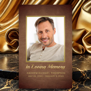 I Loving Memory Brown Guld-fotostatkort Visitkort