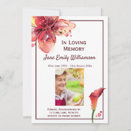 I Loving Memory Calla Lily Funeral Meddelande