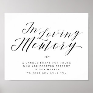 I Loving Memory Calligraphy Script Memorial Sign Poster