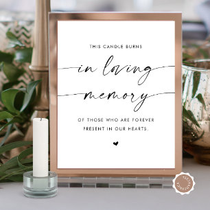 I Loving Memory Candle, Bröllop Memorial Bord Poster