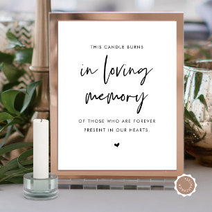 I Loving Memory Candle, Bröllop Memorial Bord Poster