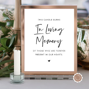 I Loving Memory Candle, Bröllop Memorial Bord Poster