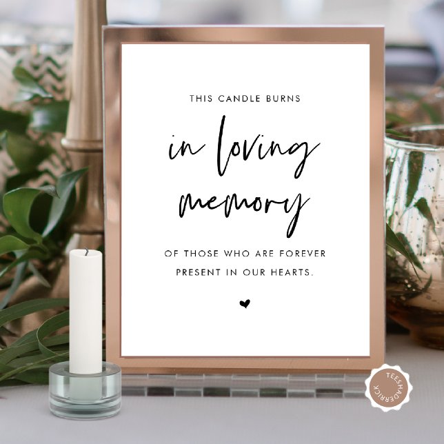 I Loving Memory Candle, Bröllop Memorial Bord Poster (In Loving Memory, Wedding Memorial Table Sign, Candle Burns, Digital Download)