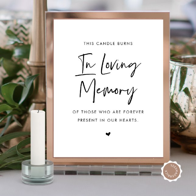 I Loving Memory Candle, Bröllop Memorial Bord Poster (In Loving Memory, Wedding Memorial Table Sign, Candle Burns, Forever Dear, Digital Download)