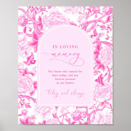I Loving Memory | Chinoiserie Bröllop Sign Poster