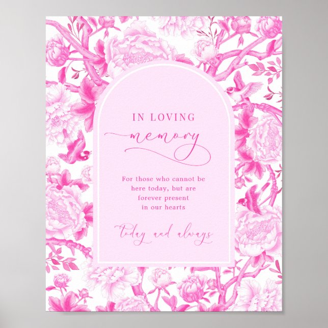 I Loving Memory | Chinoiserie Bröllop Sign Poster (Framsidan)