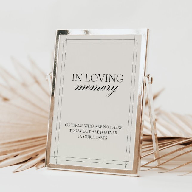 I Loving Memory Classic Light Grått Sign Inbjudningar (In Loving Memory Classic Light Gray Sign)