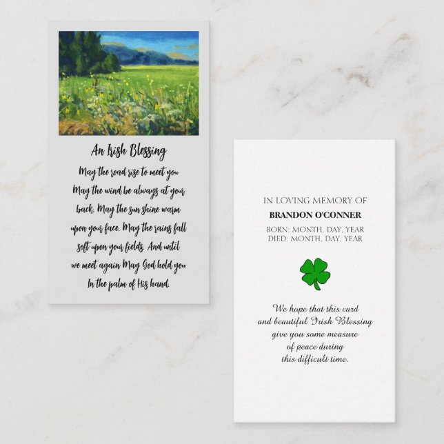 I Loving Memory Countryside Sympathy Card Visitkort (Fram/baksida)