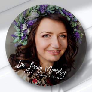I Loving Memory Cursive Anpassningsbar Photo Memor Knapp