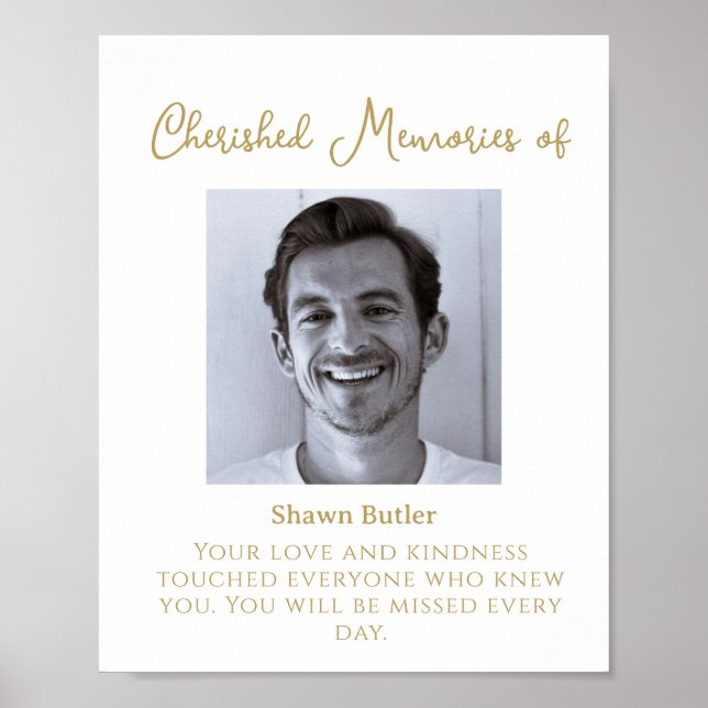 I Loving Memory, Elegant bröllop Sign Poster (Framsidan)