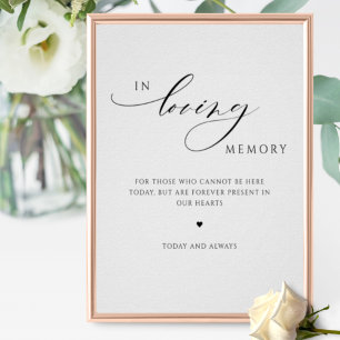 I Loving Memory, Elegant bröllop Sign Poster