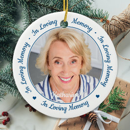 I Loving Memory Elegant Helgdag 2 Photo Memorial Julgransprydnad Keramik