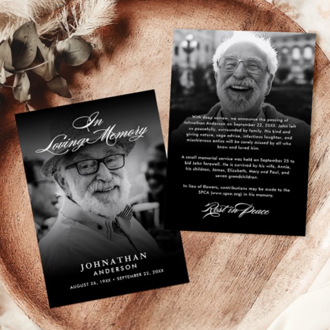 I Loving Memory Elegant Script 2-Photo Death Meddelande (Skapare uppladdad)