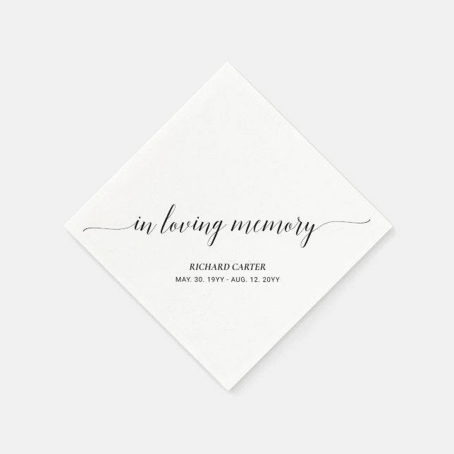 I Loving Memory | Elegant Skriptminnesfunktion Pappersservett (Hörn)