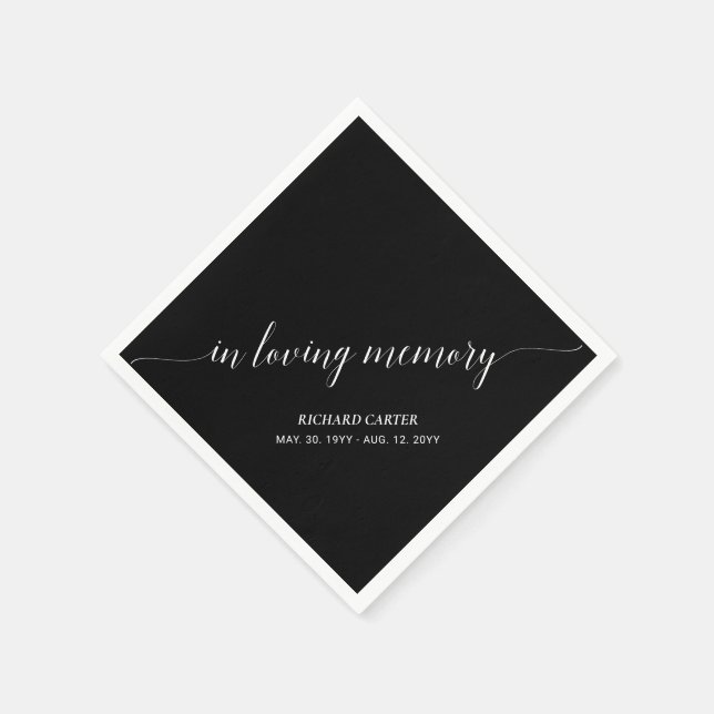 I Loving Memory | Elegant Skriptminnesfunktion Pappersservett (Hörn)