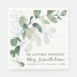 I Loving Memory Eucalyptus Funeral Memorial Wake Pappersservett