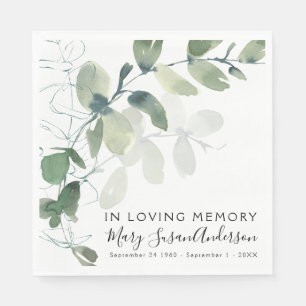 I Loving Memory Eucalyptus Funeral Memorial Wake Pappersservett