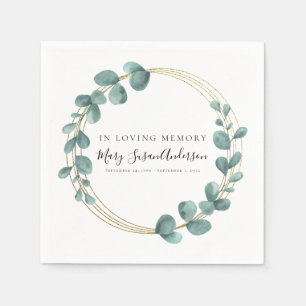 I Loving Memory Eucalyptus Funeral Memorial Wake Pappersservett