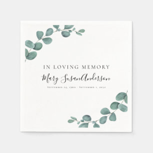 I Loving Memory Eucalyptus Funeral Memorial Wake Pappersservett