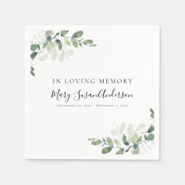 I Loving Memory Eucalyptus Funeral Memorial Wake Pappersservett