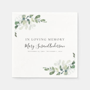 I Loving Memory Eucalyptus Funeral Memorial Wake Pappersservett