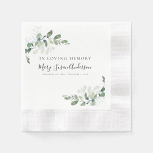 I Loving Memory Eucalyptus Funeral Memorial Wake Pappersservett