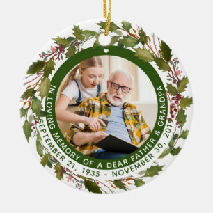 I Loving Memory Far Grandpa Memorial jul Julgransprydnad Keramik