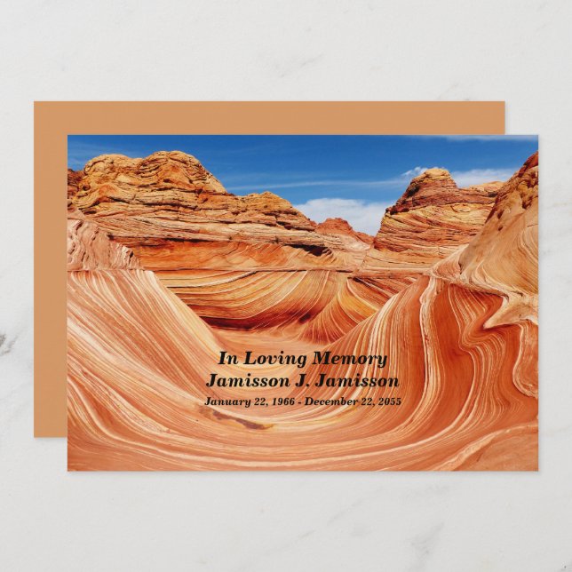 I Loving Memory Firande of Life Memorial Inbjudningar (Fram/baksida)