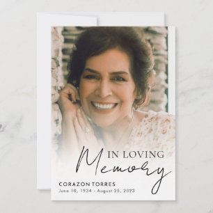 I Loving Memory Firande of Life Photo Funeral Inbjudningar