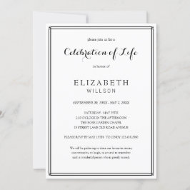 I Loving Memory Firande of Life Ram Inbjudningar