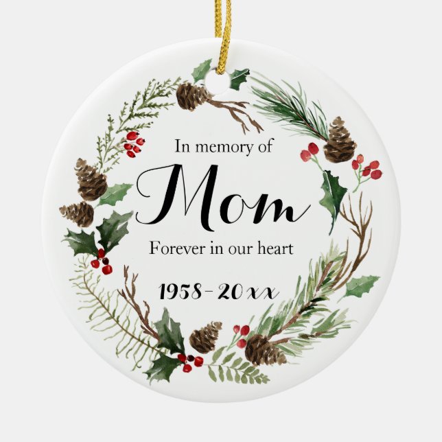 I Loving Memory for Mamma Ornament julgåvor (Framsidan)