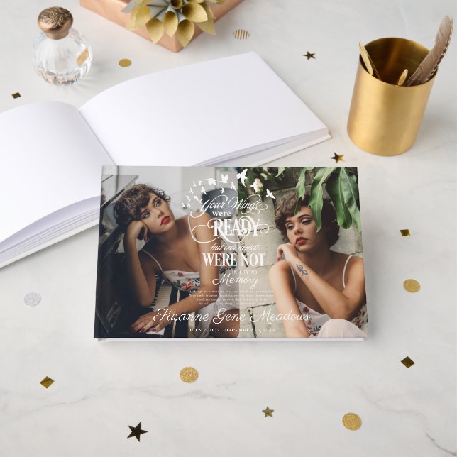 I Loving Memory | Fotobegravningsminne Gästböcker (Framsida öppen)