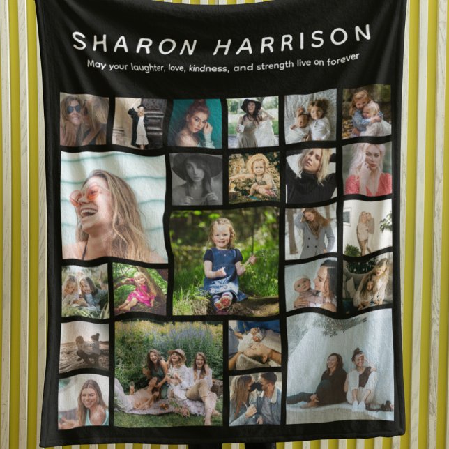 I Loving Memory | Fotokollage Fleecefilt (Skapare uppladdad)