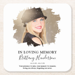 I Loving Memory Fotominnesmärke Underlägg Papper Kvadrat