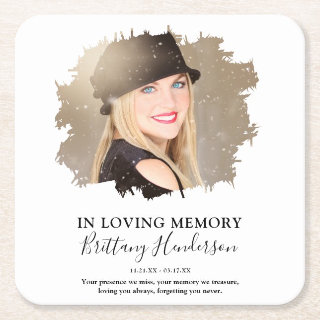 I Loving Memory | Fotominnesmärke Underlägg Papper Kvadrat (Framsidan)