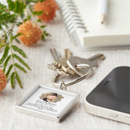 I Loving Memory | Fotominnesnyckelkedja Fyrkantig Silverfärgad Nyckelring