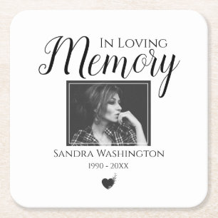 I Loving Memory   Fotominnestjänst Underlägg Papper Kvadrat
