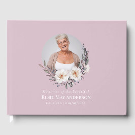I Loving Memory, fredligt lavender Memorial Photo Gästböcker