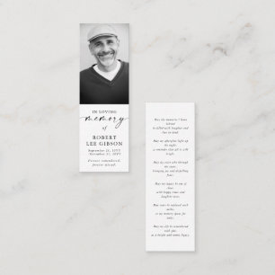 I Loving Memory Funeral Bokmärken Card Mini Visitkort