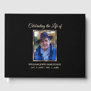 I Loving Memory Funeral Celebring Life Guld Gästböcker