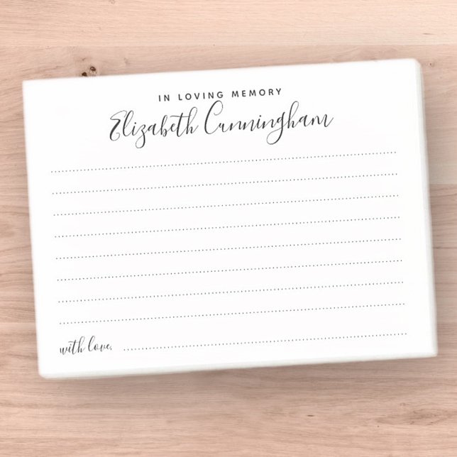 I Loving Memory Funeral Elegant  ett minne Post-it Block (Skapare uppladdad)