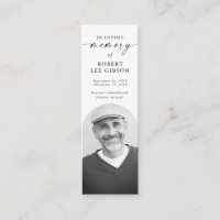I Loving Memory Funeral Memorial Bookmark Card