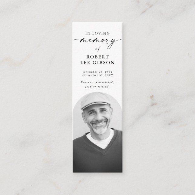I Loving Memory Funeral Memorial Bookmark Card Mini Visitkort (Framsida)