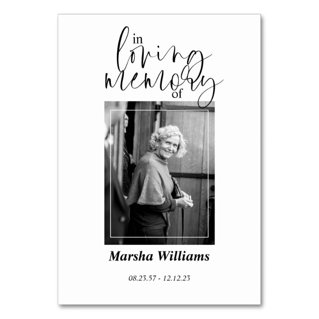 I Loving Memory - Funeral/Memorial Bordsnummer (Framsidan)